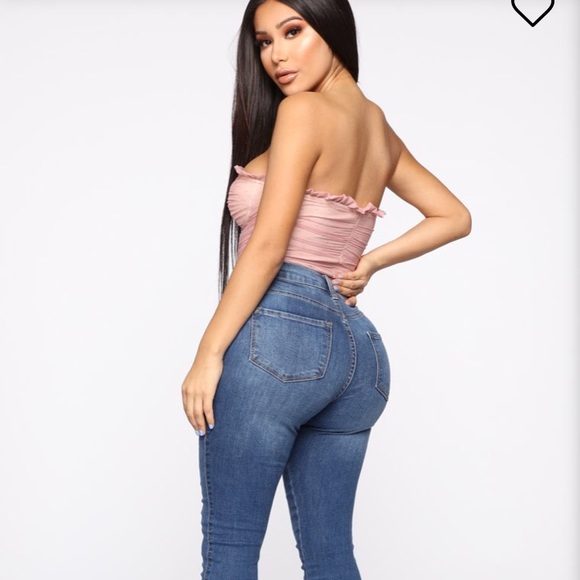 SOLD Pink polka dot ruched bodysuit - Picture 4 of 7